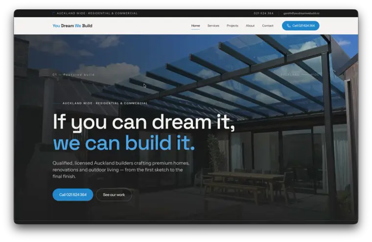 You Dream We Build — Construction website built with Pubd